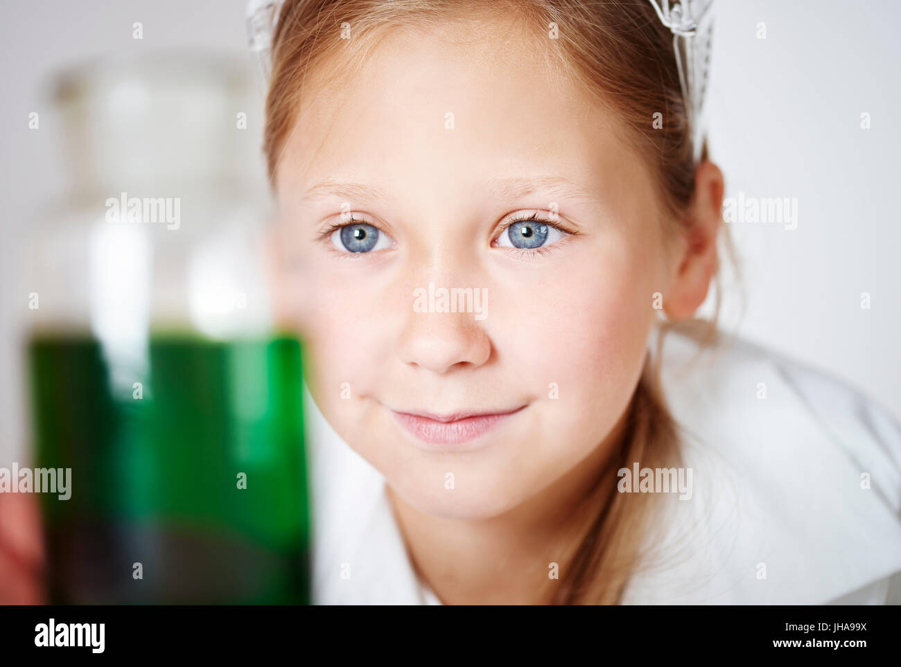 Little cute girl in laboratory Stock Photo Alamy