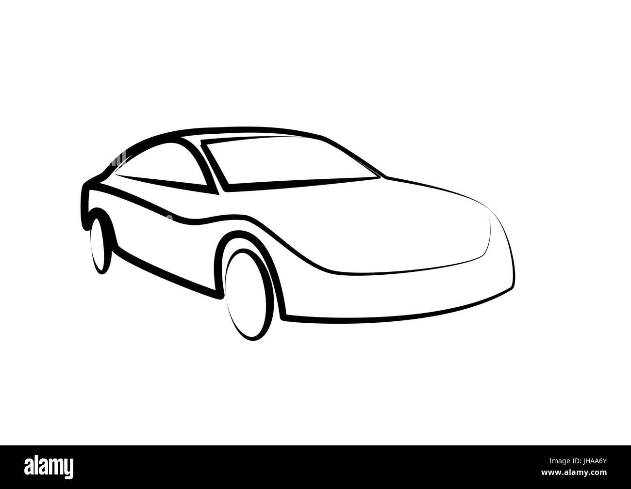 sports car outlines. modern car illustration. car vector image Stock Photo