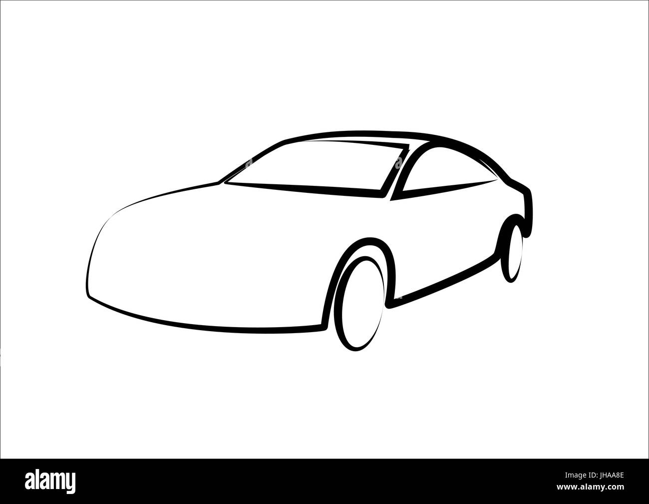 modern car silhouette - automobile illustration Stock Photo
