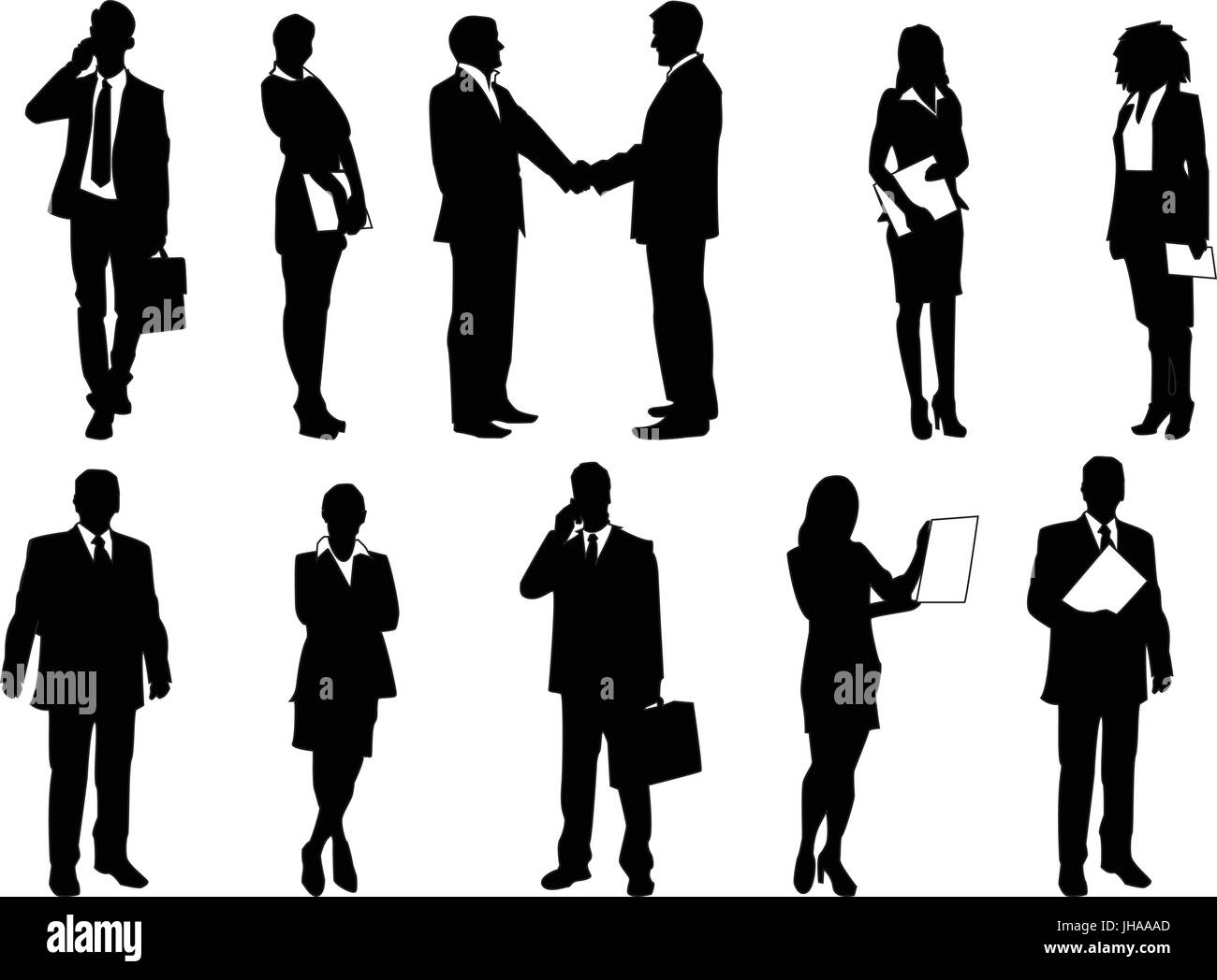 business people silhouettes vector graphic Stock Photo