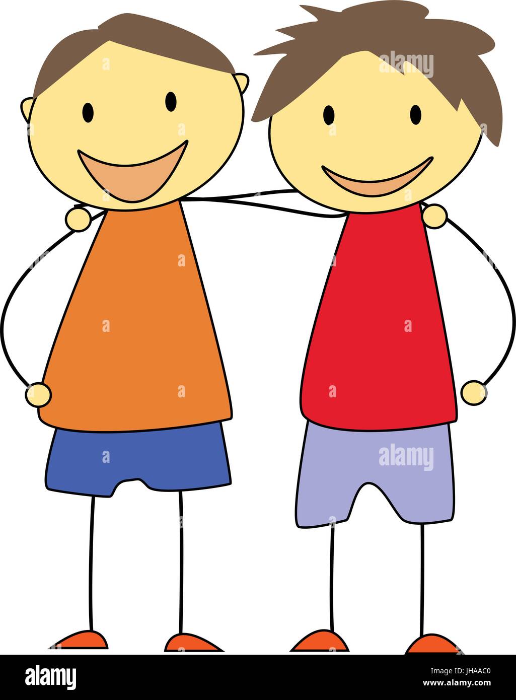 two friends - friendship illustration Stock Vector Image & Art - Alamy