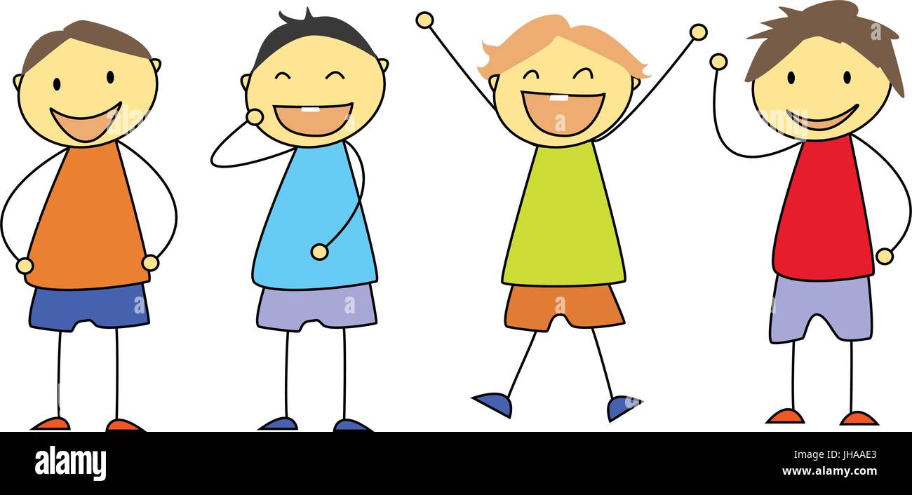 https://c8.alamy.com/comp/JHAAE3/happy-smiling-kids-illustration-children-sketch-JHAAE3.jpg