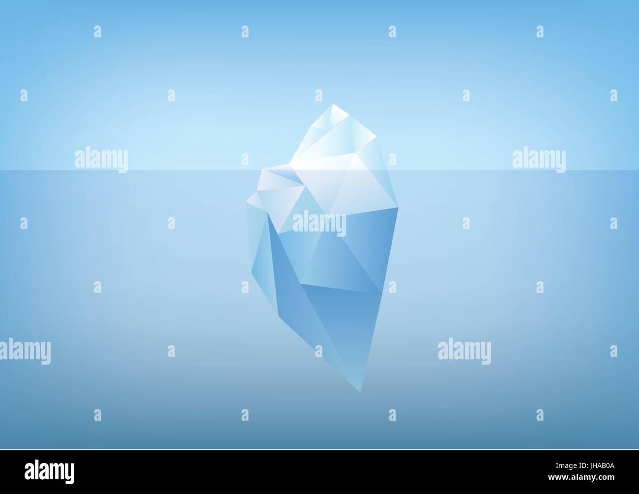 tip of the iceberg illustration -low poly /polygon graphic Stock Vector