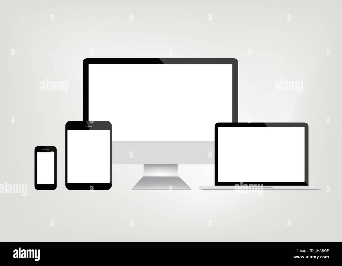 Modern computer, laptop, tablet and smartphone vector Stock Photo - Alamy