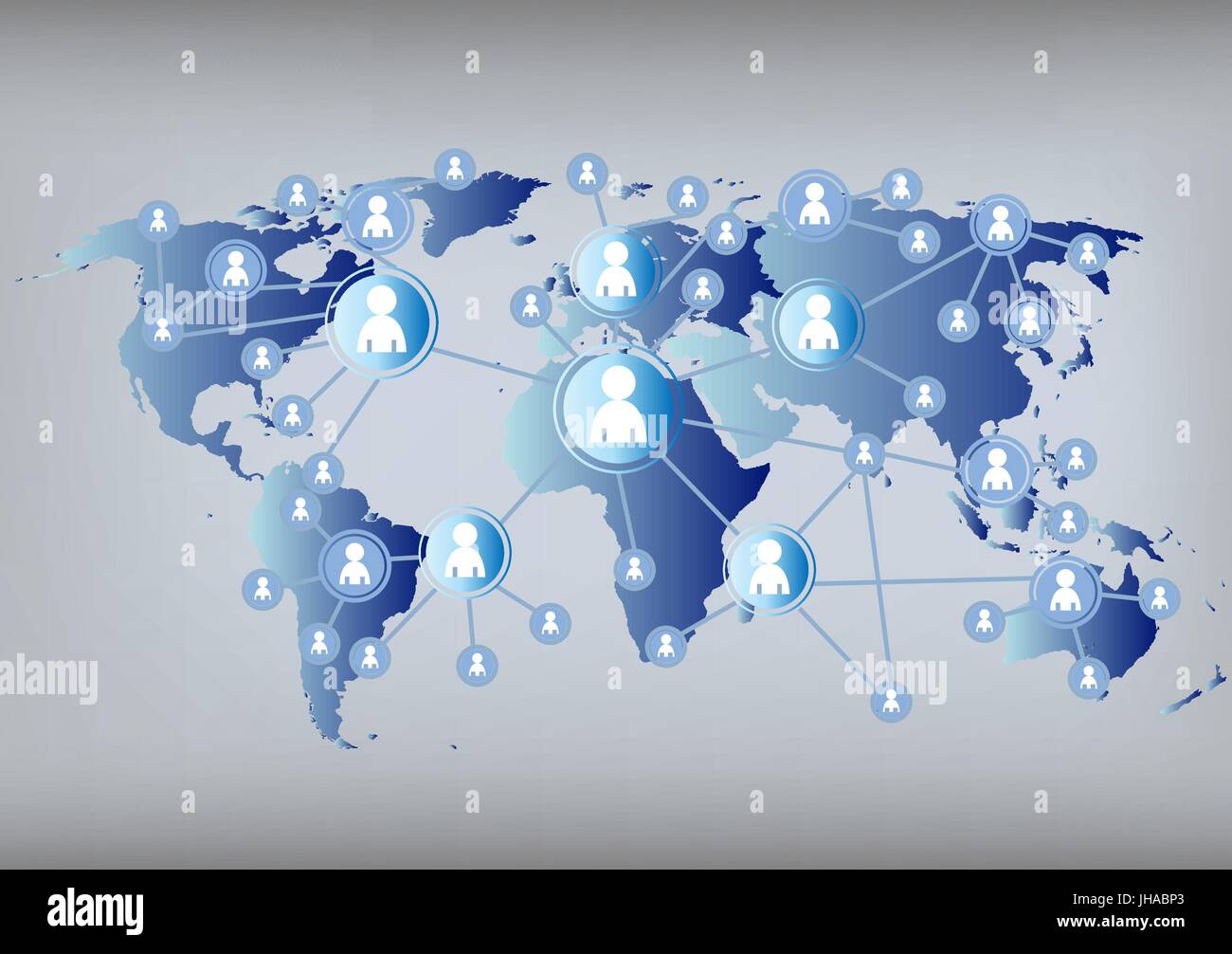 social media illustration, world map Stock Photo