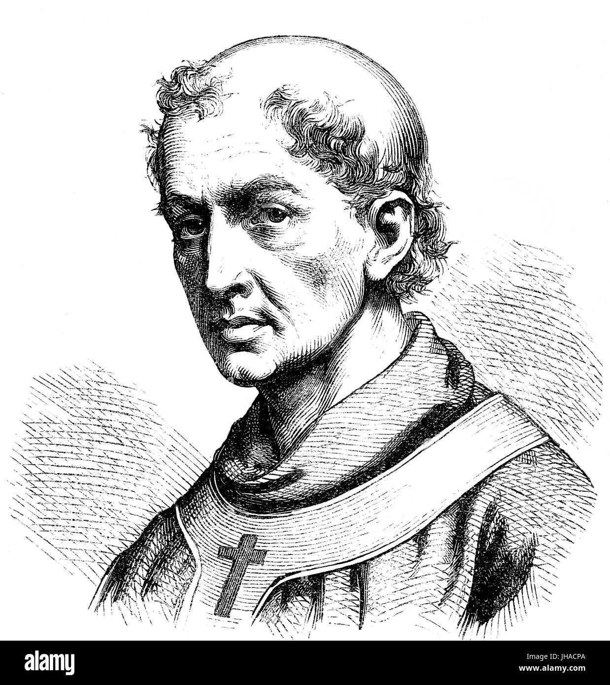 Pope Saint Leo IV, 790 – 17 July 855, was Pope from 10 April 847 to his death in 855 Stock Photo