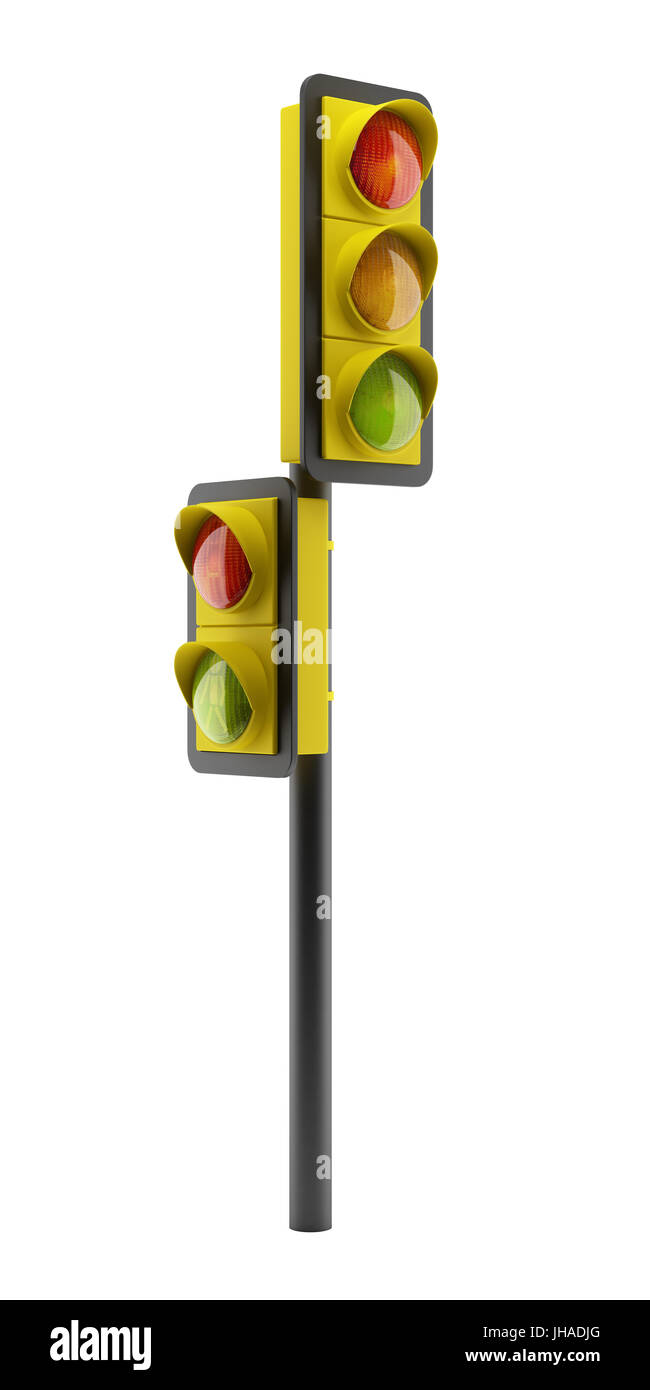 traffic light isolated on white background Stock Photo - Alamy