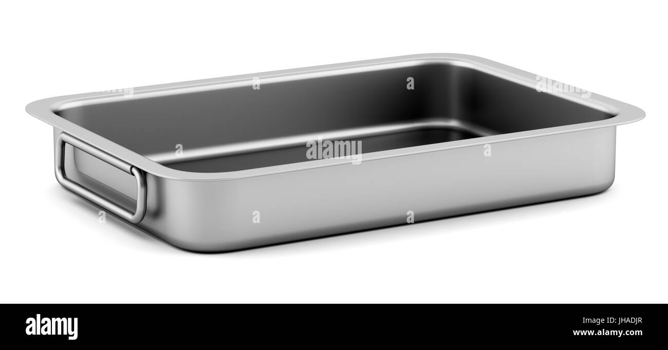 metallic baking dish isolated on white background Stock Photo Alamy