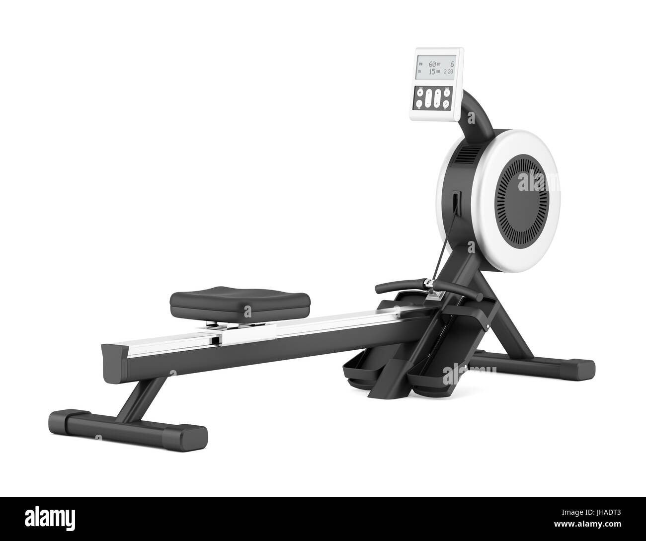gym rowing machine isolated on white background Stock Photo