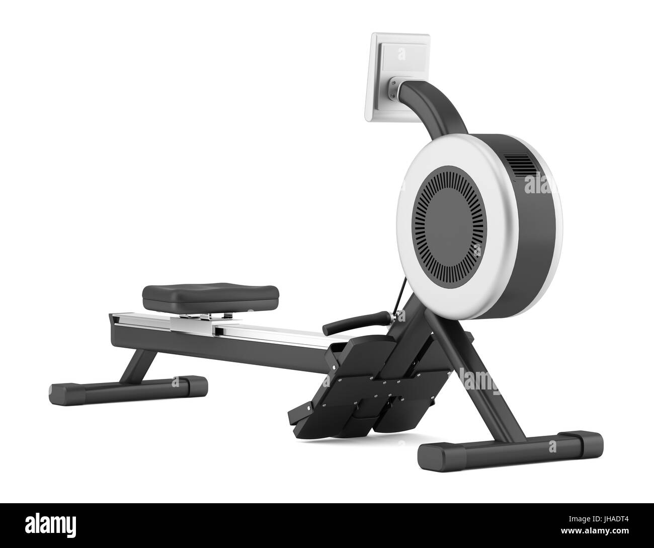 gym rowing machine isolated on white background Stock Photo