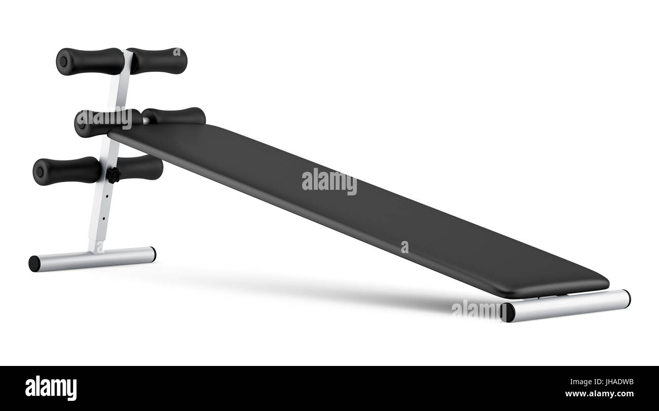 abdominal gym bench isolated on white background Stock Photo Alamy