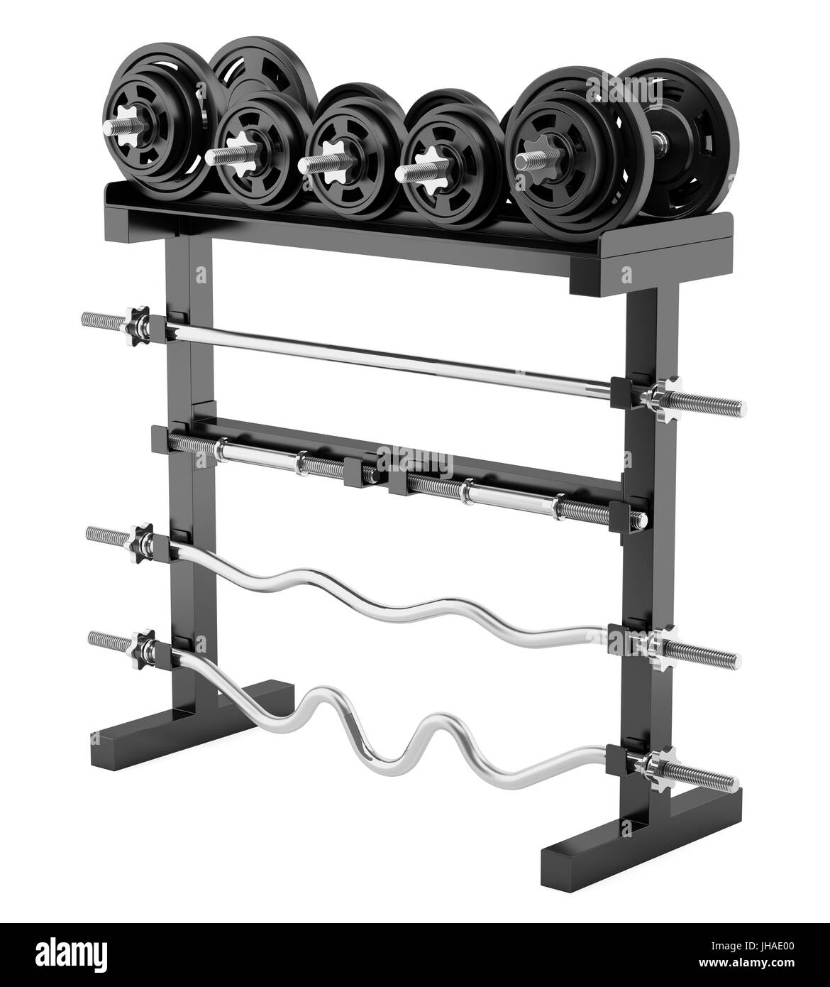 gym weight rack isolated on white background Stock Photo Alamy