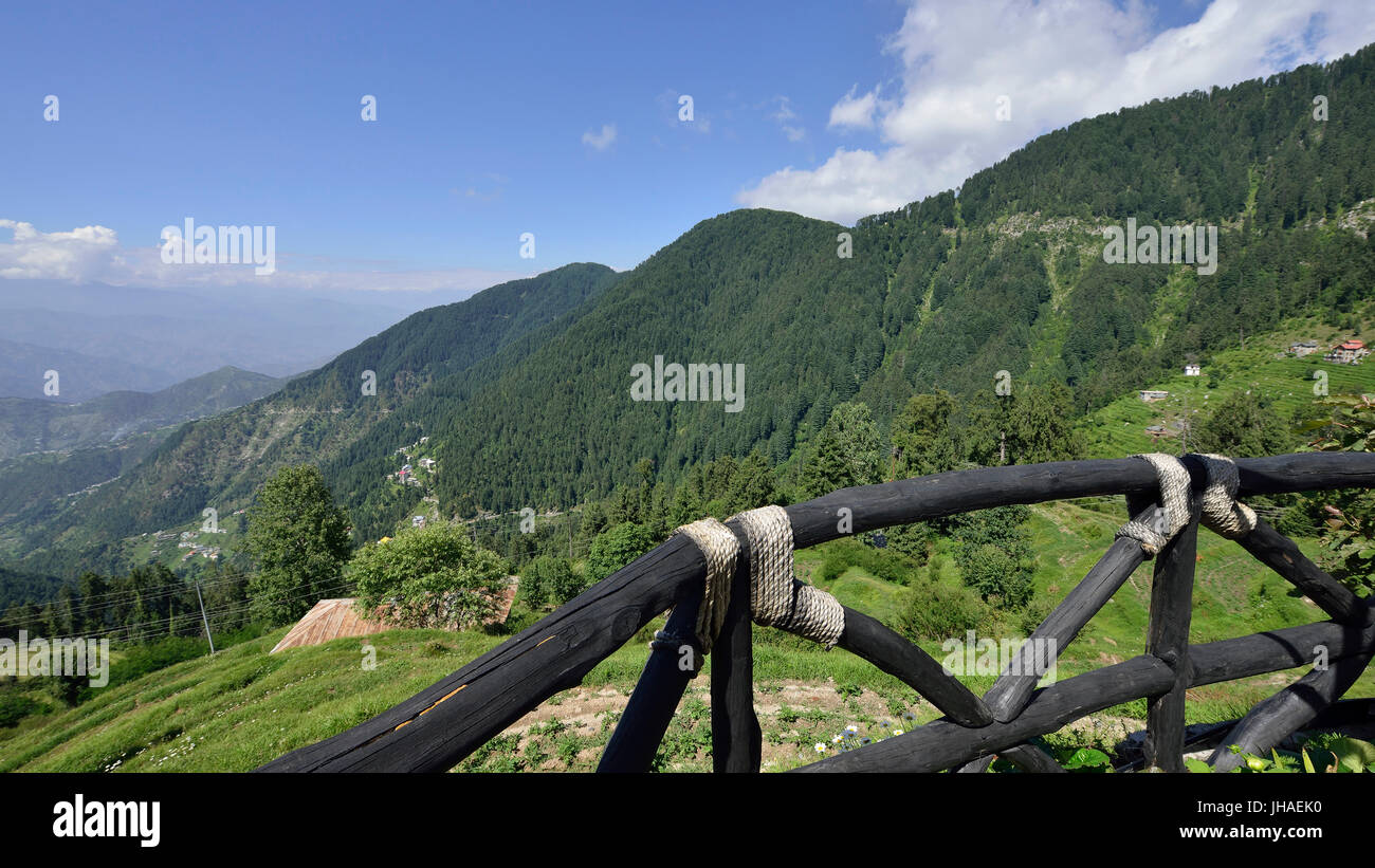 Panoramic view of Himalayan Mountain Range Stock Photo