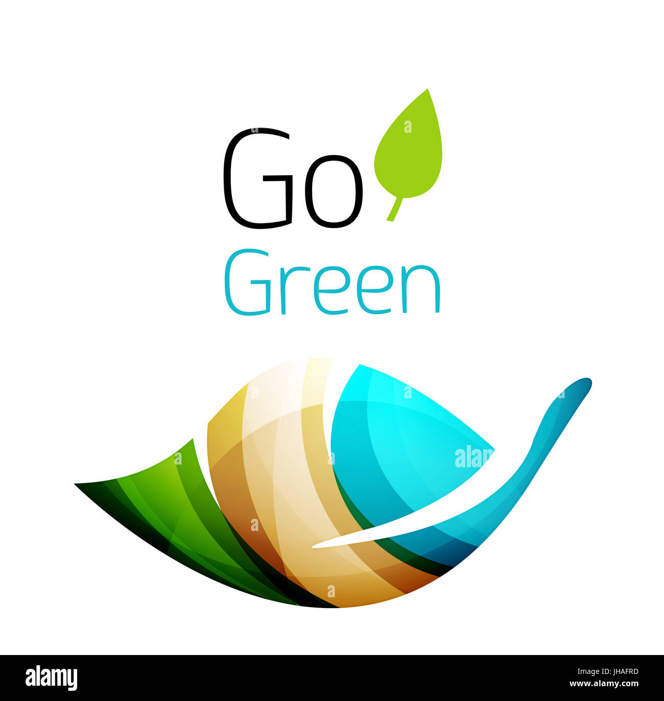 Abstract leaf icon. illustration Stock Photo - Alamy