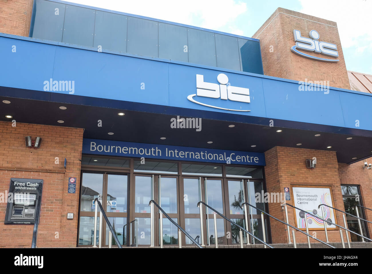 The entrance to the Bournemouth International Centre in Bournemouth, England. Stock Photo