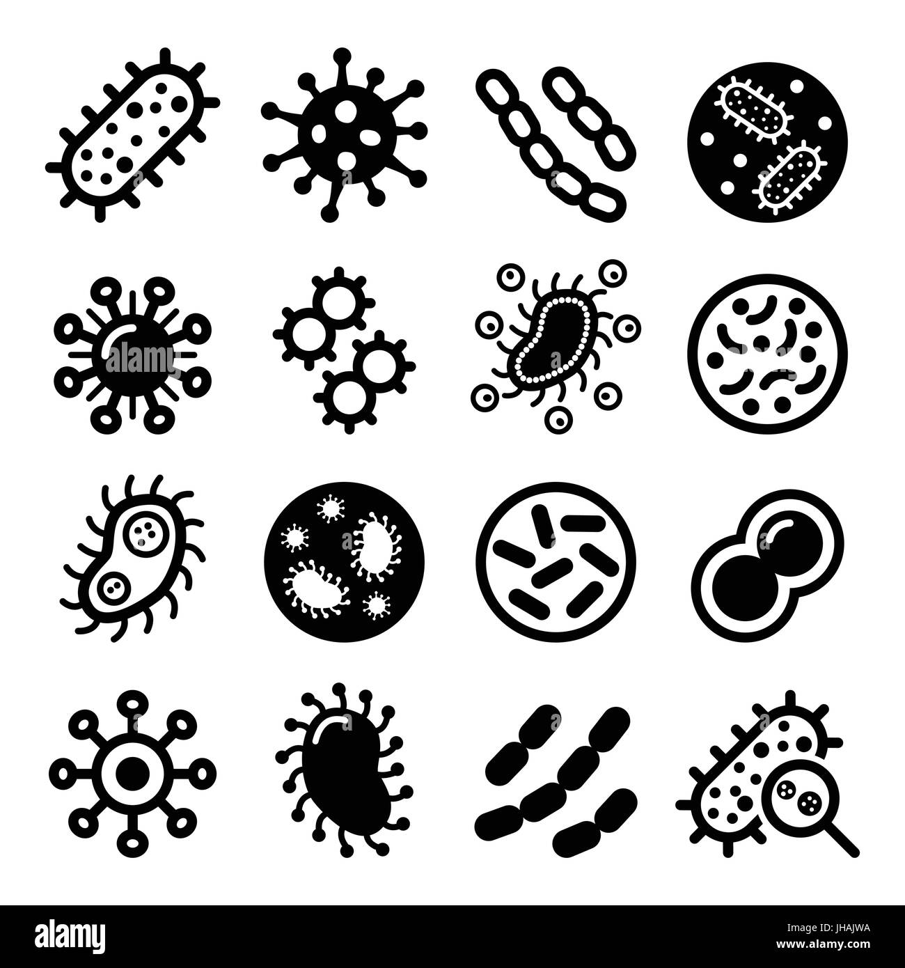 Bacteria, superbug, virus icons set Stock Vector Image & Art - Alamy