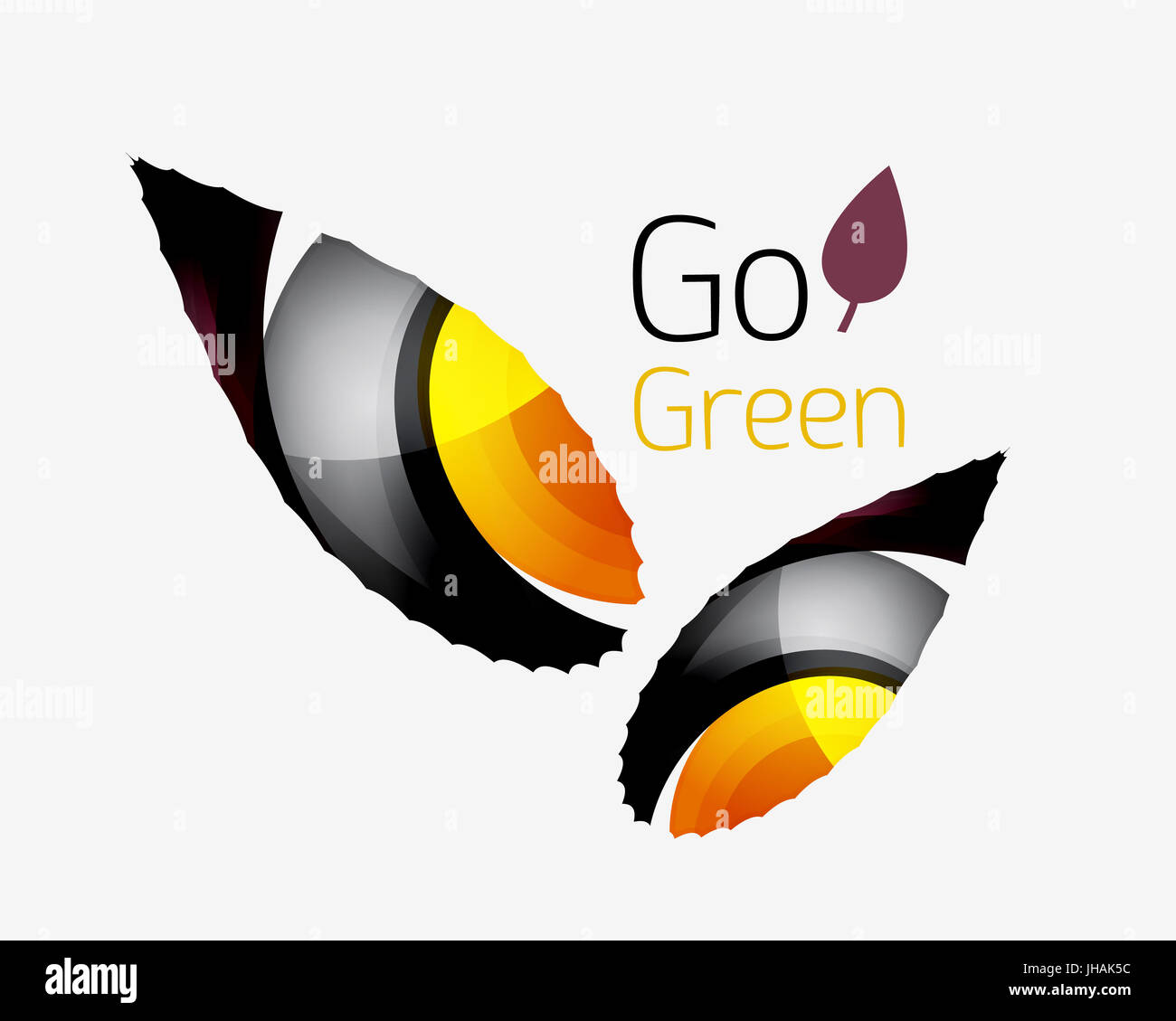 Leaf abstract icon made of waves. illustration Stock Photo - Alamy