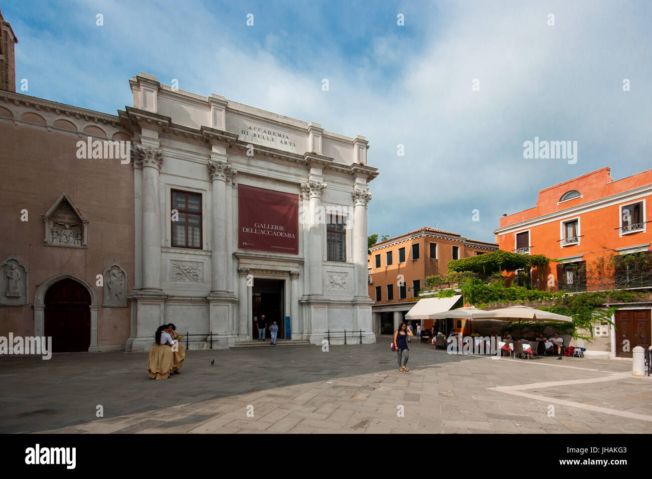 Venice - Main entrance of the Gallerie dell’Accademia art museum on the Campo della Carità square in the sestiere Dorsoduro area (architect: Palladio) Stock Photo