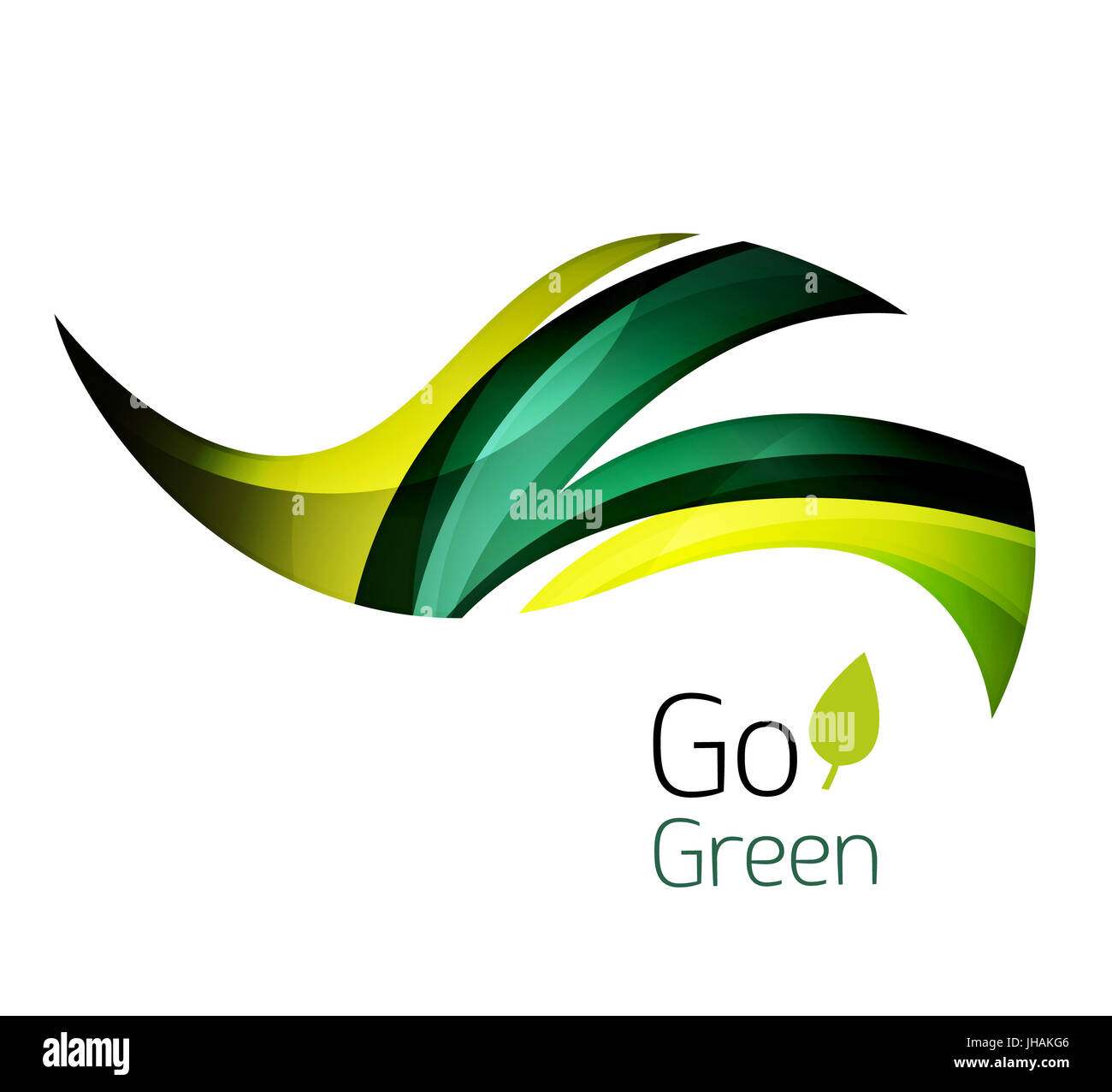 Abstract eco leaves logo design made of color pieces various