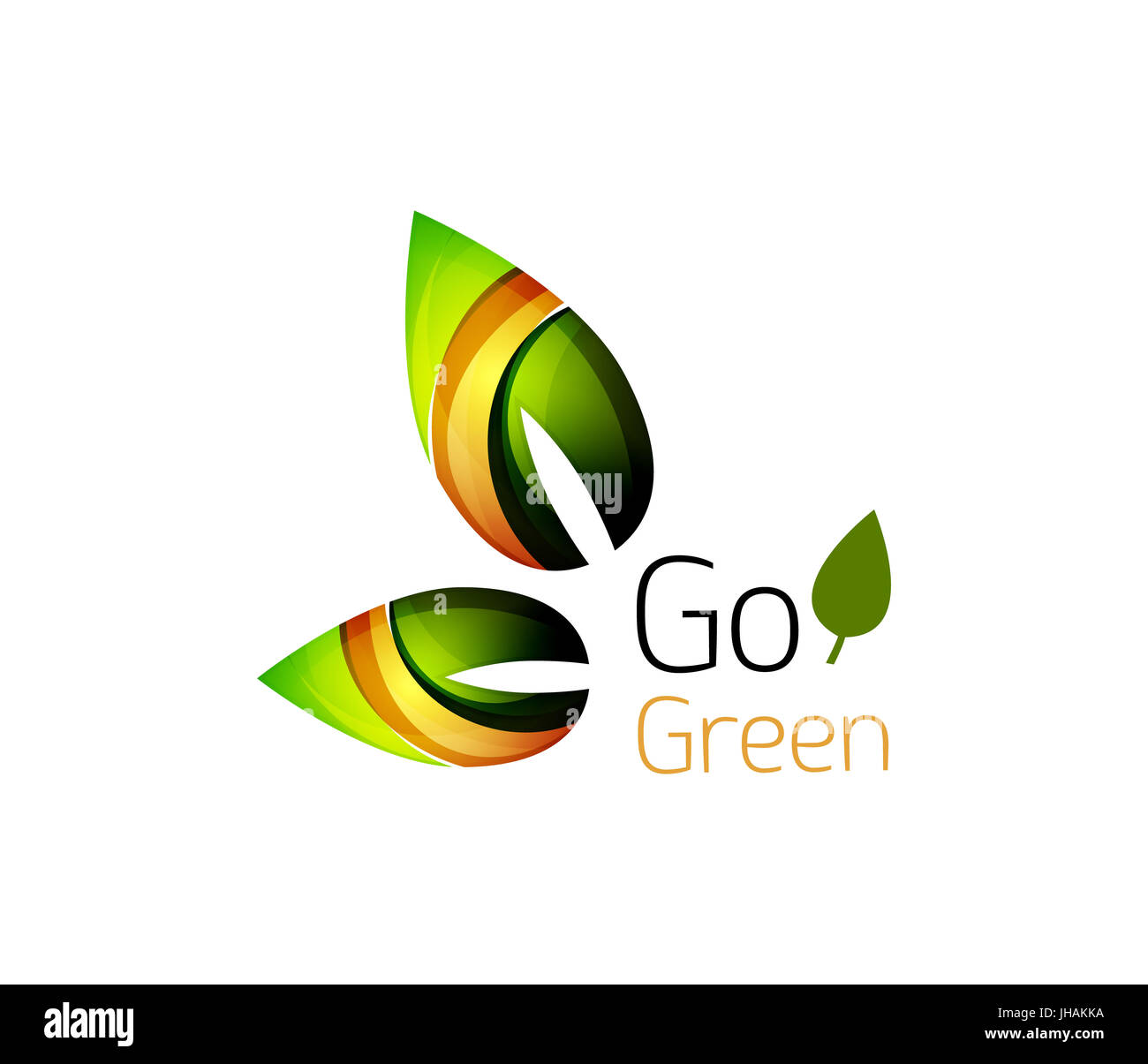 Leaf abstract icon made of waves. illustration Stock Photo - Alamy