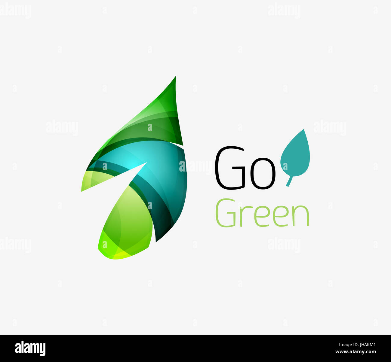 Leaf abstract icon made of waves. illustration Stock Photo - Alamy