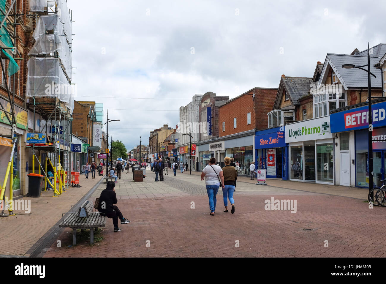 Christchurch Road in Boscombe, near Bournemouth Stock Photo