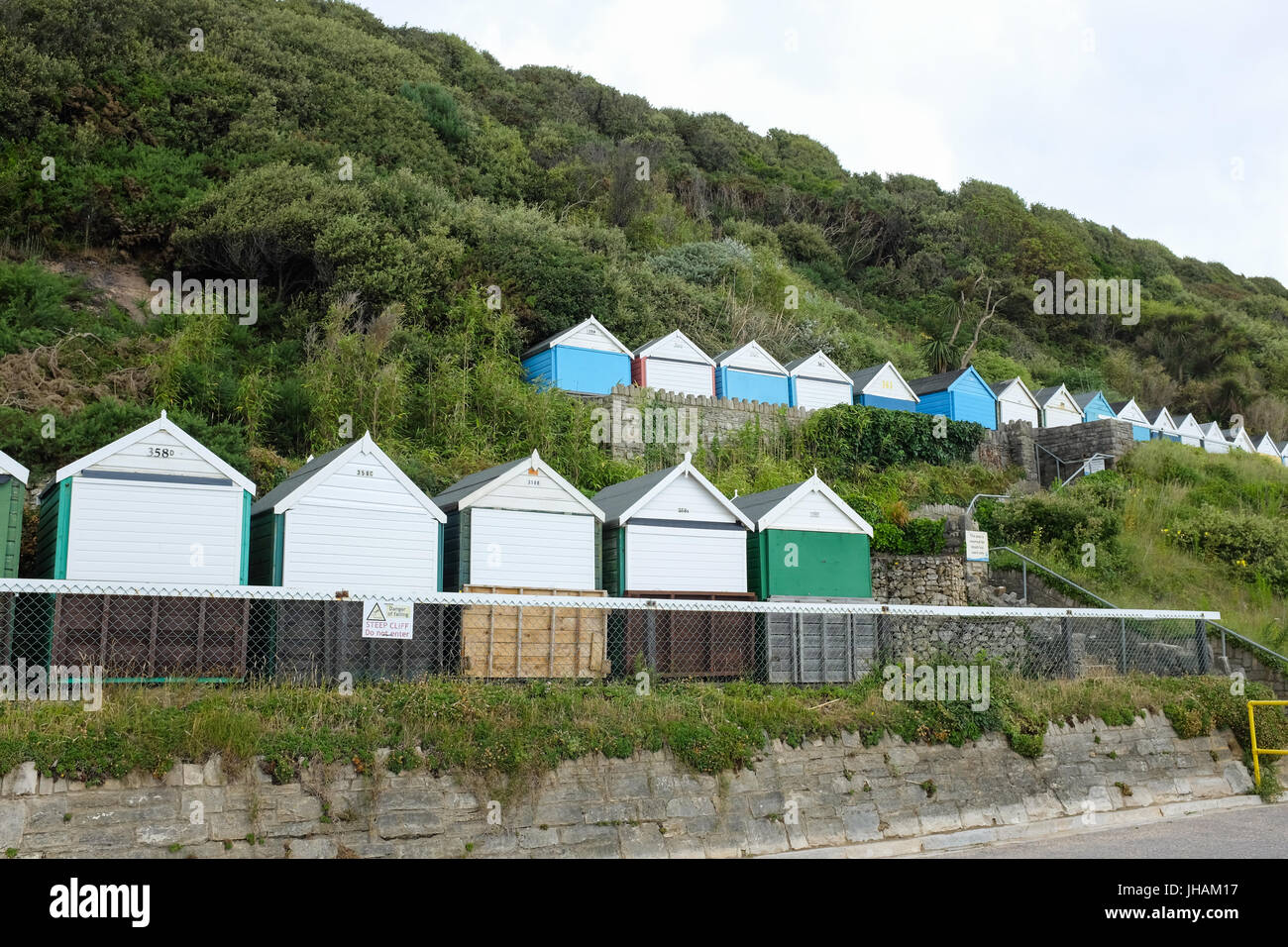 Beach chalets in Bournemouth, Dorset, England. Stock Photo