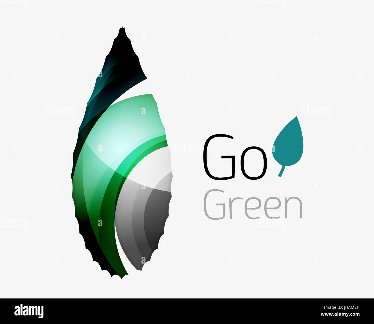 Leaf abstract icon made of waves. illustration Stock Photo - Alamy