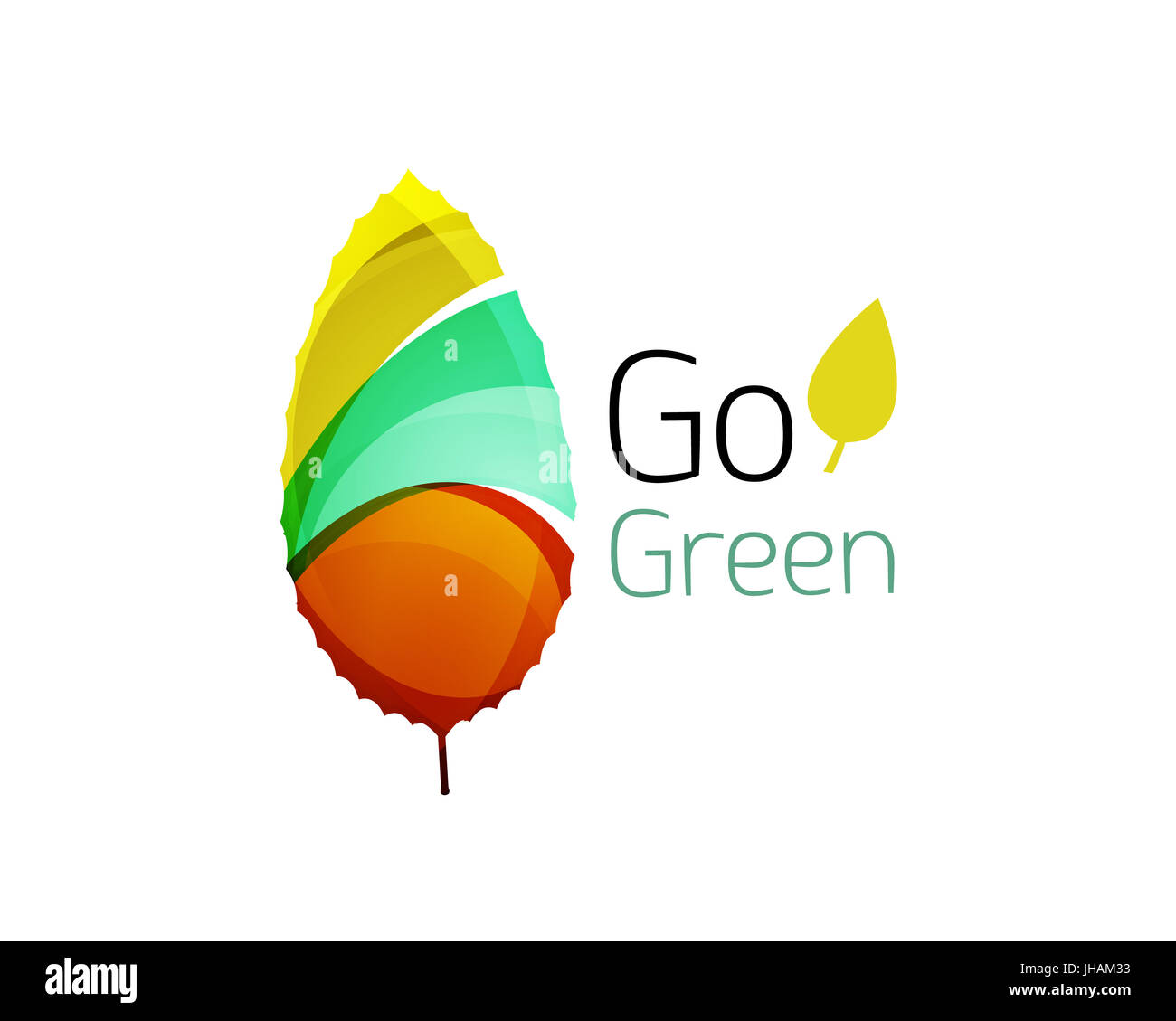 Leaf abstract icon made of waves. illustration Stock Photo - Alamy