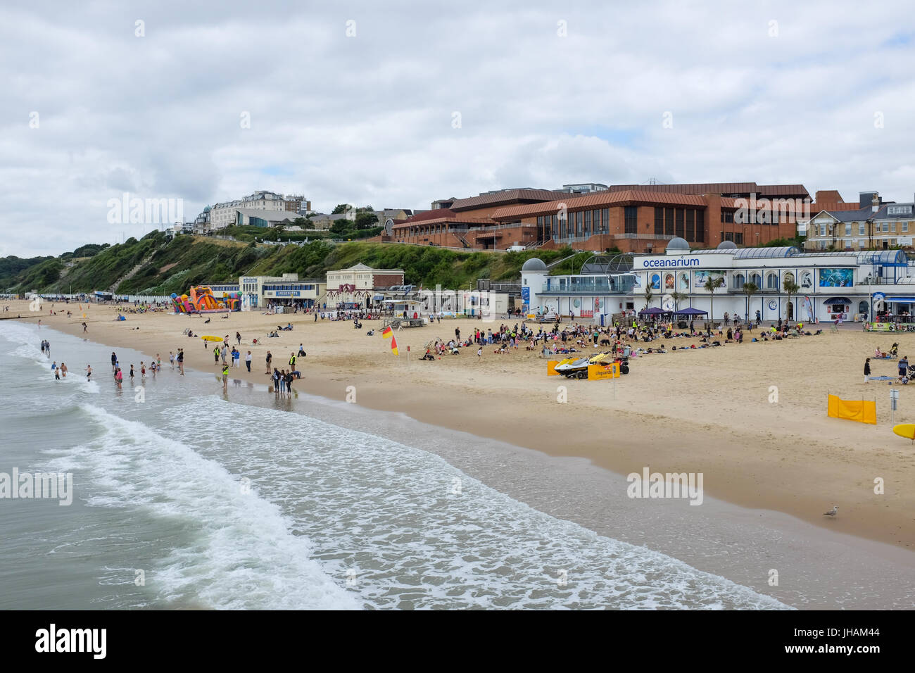 Bournemouth beach with the Bournemouth International Centre in the background Stock Photo