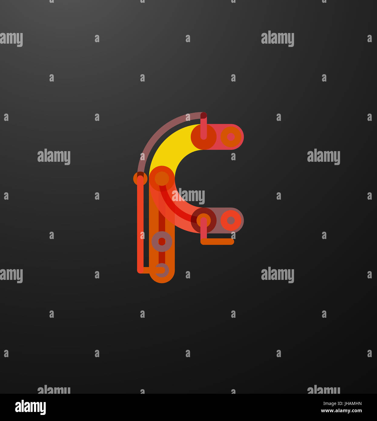 Cartoon linear letters icons. Modern funny logo concept Stock Photo - Alamy