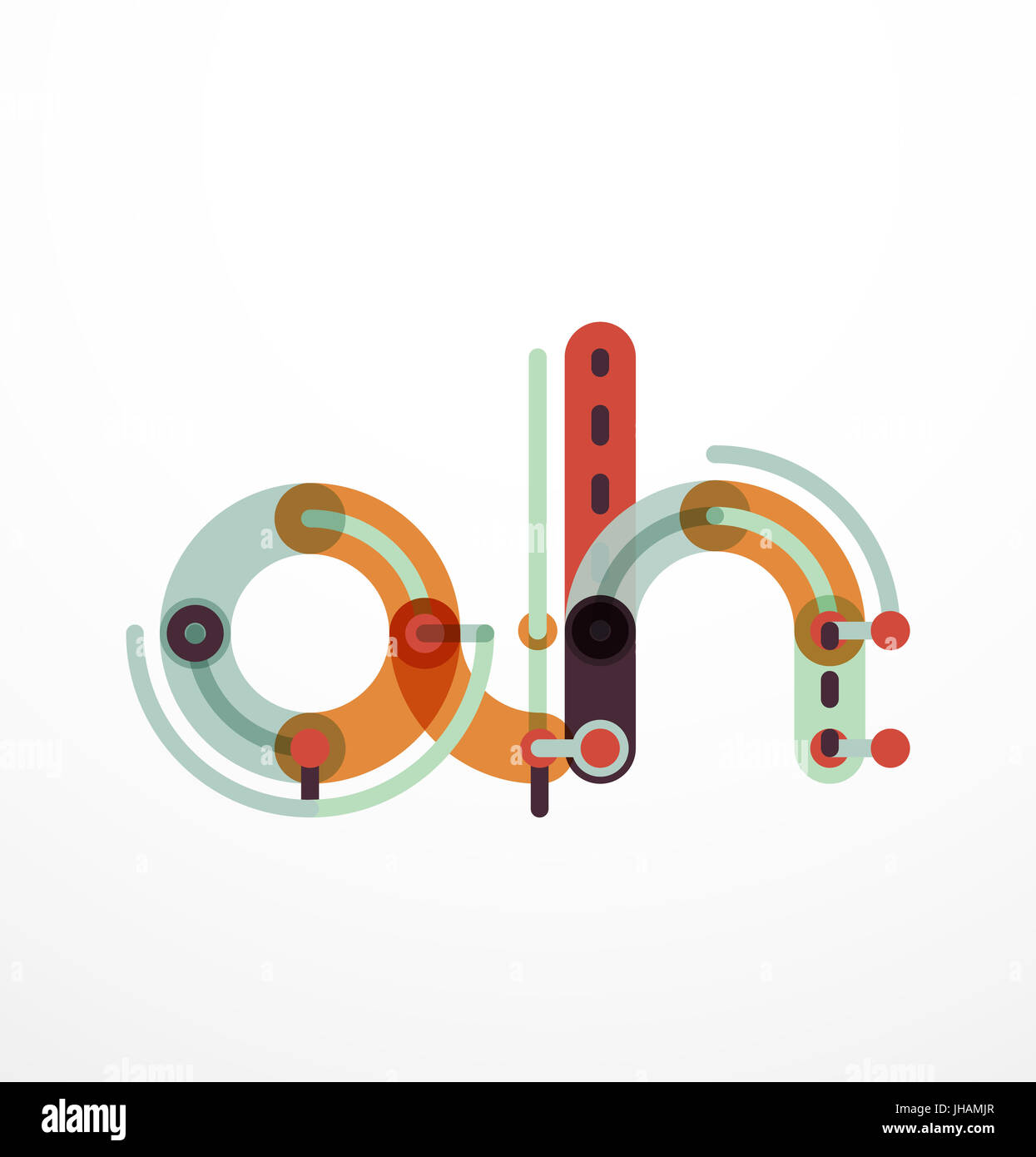 Cartoon linear letters icons. Modern funny logo concept Stock Photo - Alamy