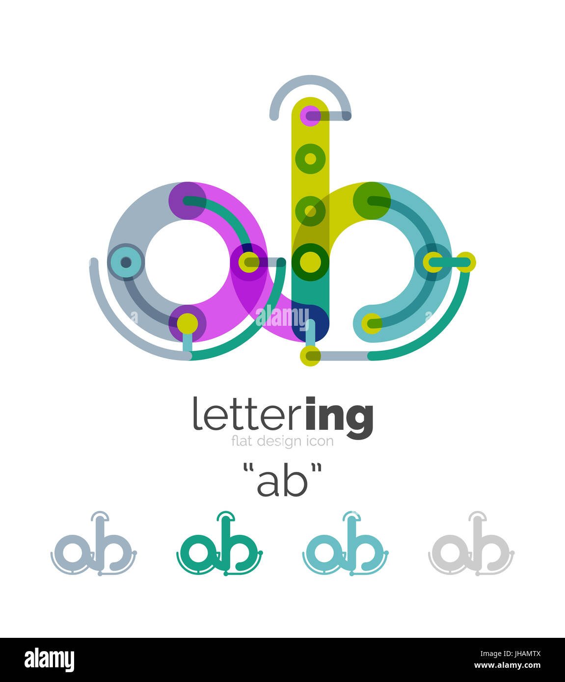 Linear business logo letter. Alphabet initial letters company name