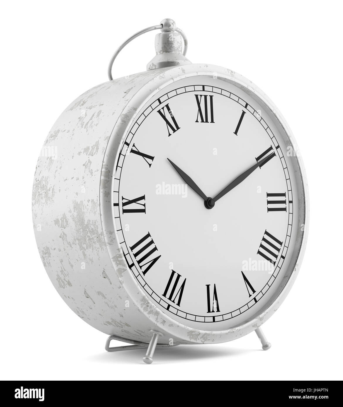 vintage clock isolated on white background. 3d illustration Stock Photo ...