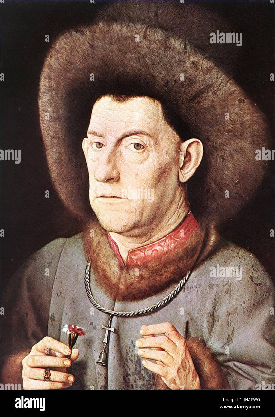 Jan van Eyck - Portrait of a Man with Carnation - WGA7604 Stock Photo