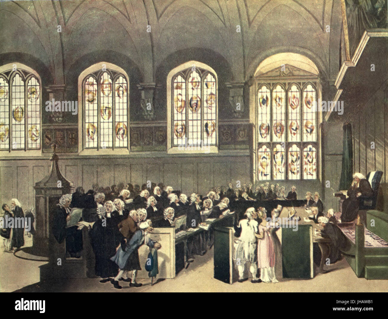 Microcosm of London Plate 022 - Court of Chancery, Lincoln's Inn Hall Stock Photo