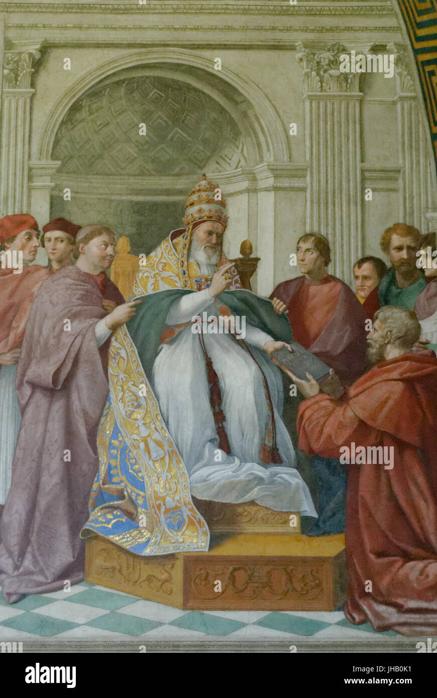 Gregory IX approving decretals Raphael Rooms Stock Photo
