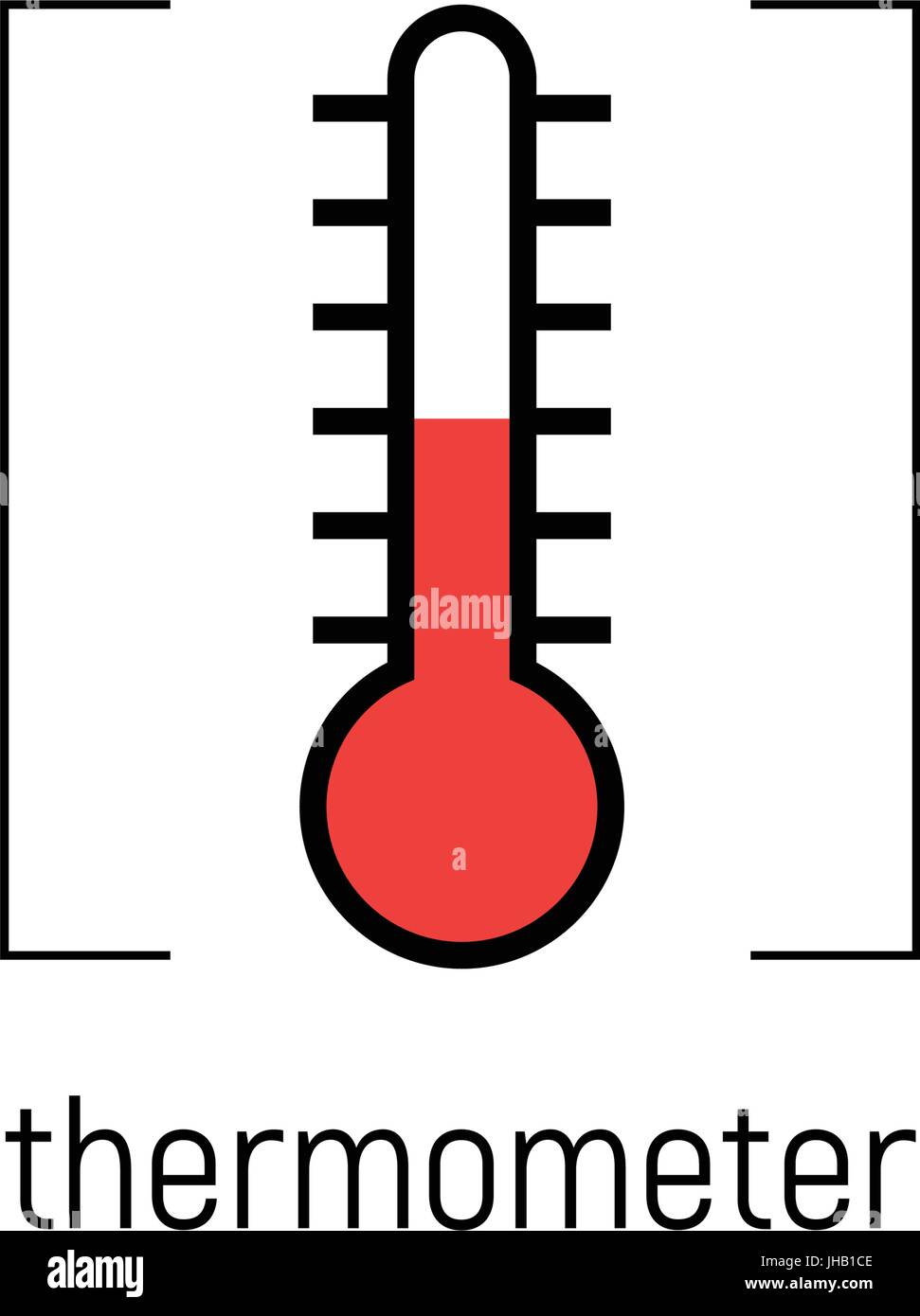 Temperature icon, vector clip art. Narrowrange mercury thermometer