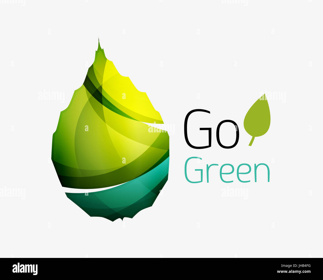 Leaf abstract icon made of waves. illustration Stock Photo - Alamy