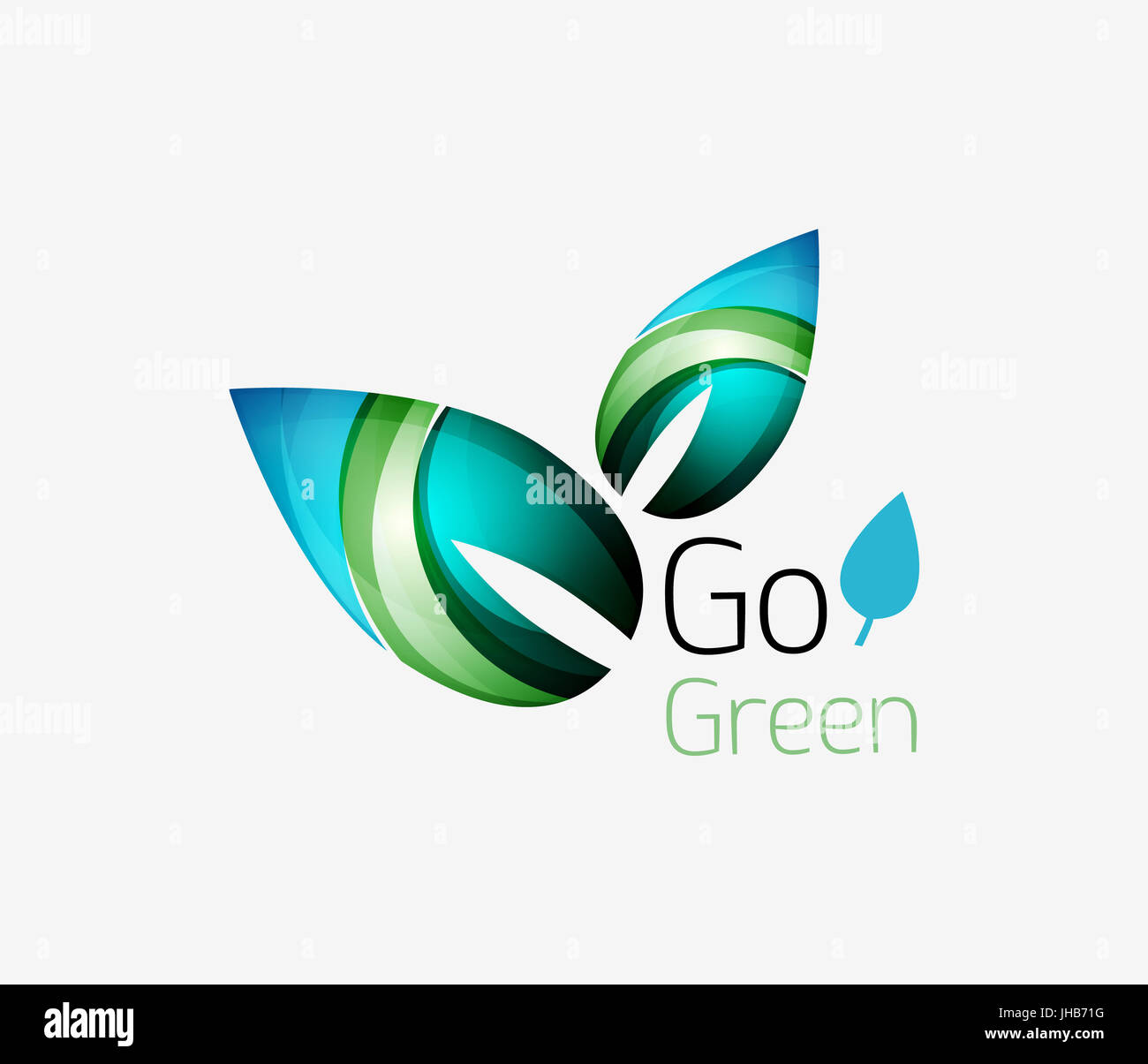 Abstract leaf icon. Eco nature geometric logo. illustration Stock Photo ...
