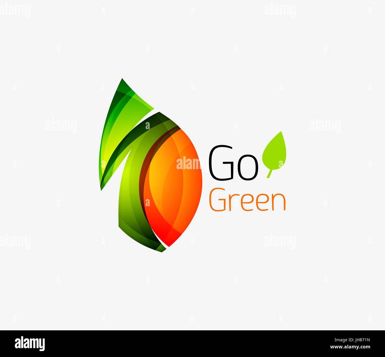 Leaf abstract icon made of waves. illustration Stock Photo - Alamy