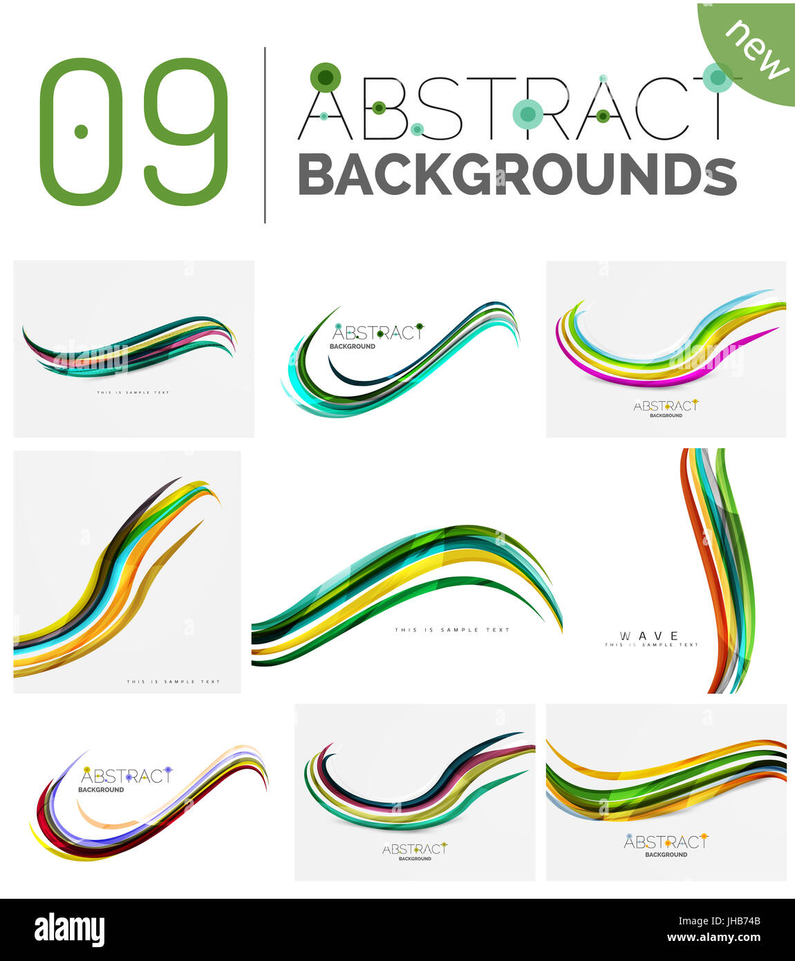 Wave abstract background collection - color lines with light effects ...