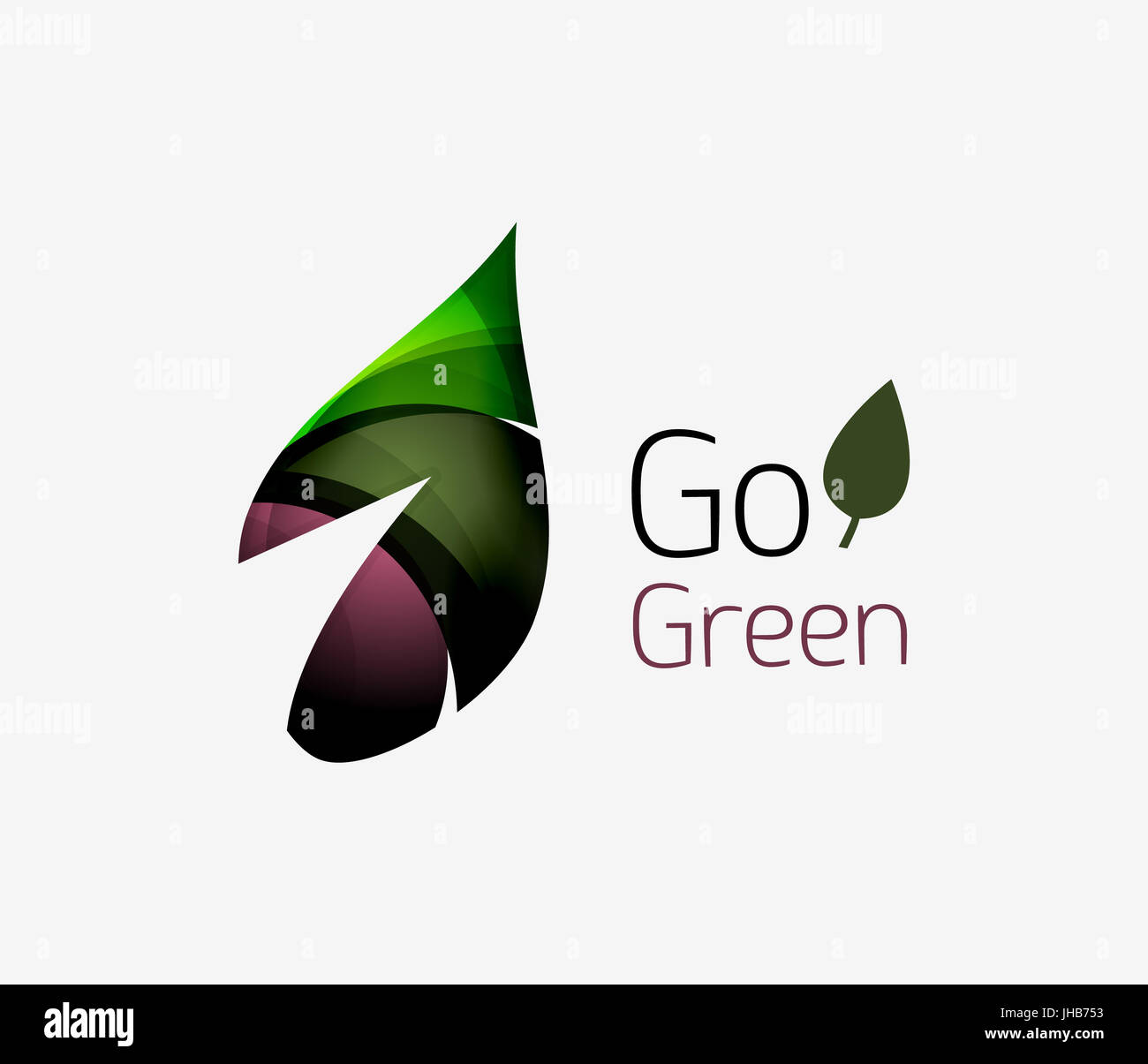 Abstract leaf icon. Eco nature geometric logo. illustration Stock Photo ...