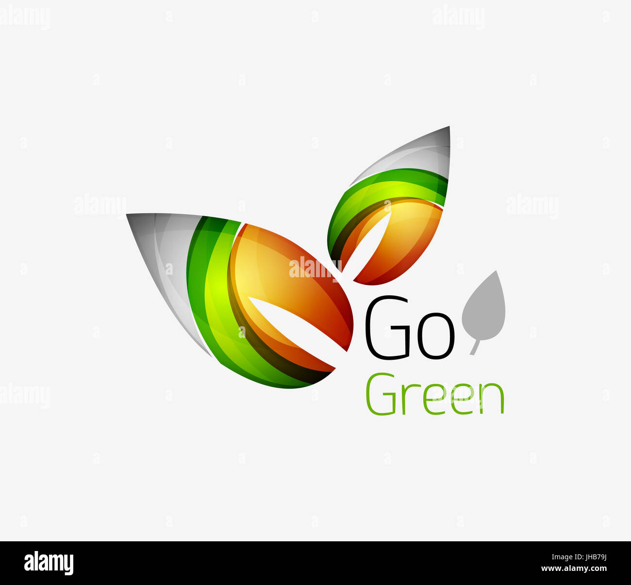 Leaf abstract icon made of waves. illustration Stock Photo - Alamy