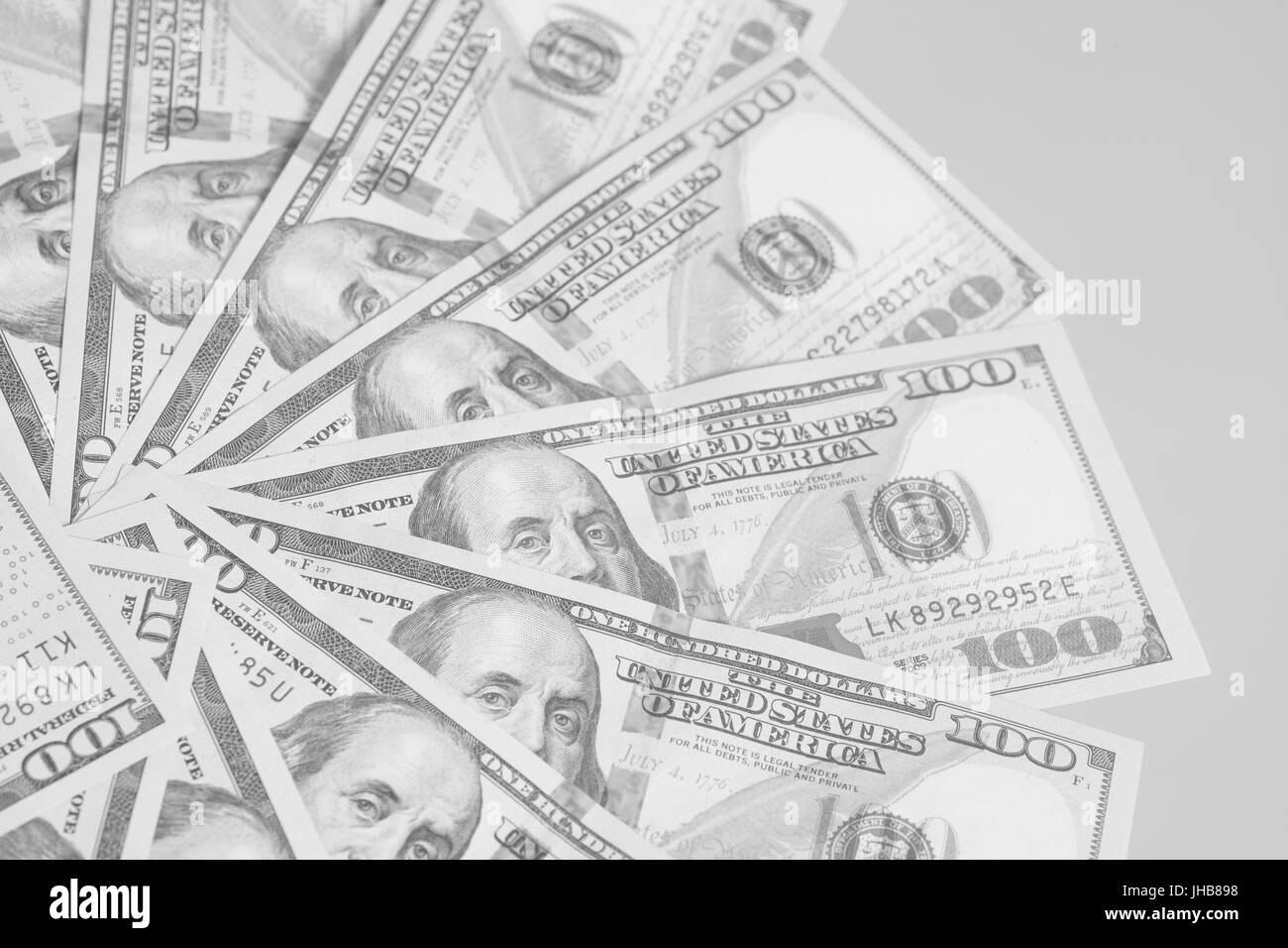 American $100 dollar bills Black and White Stock Photos & Images - Alamy