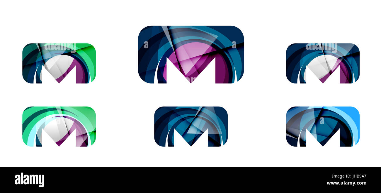 Set of abstract email icon, business logotype concepts, clean modern ...