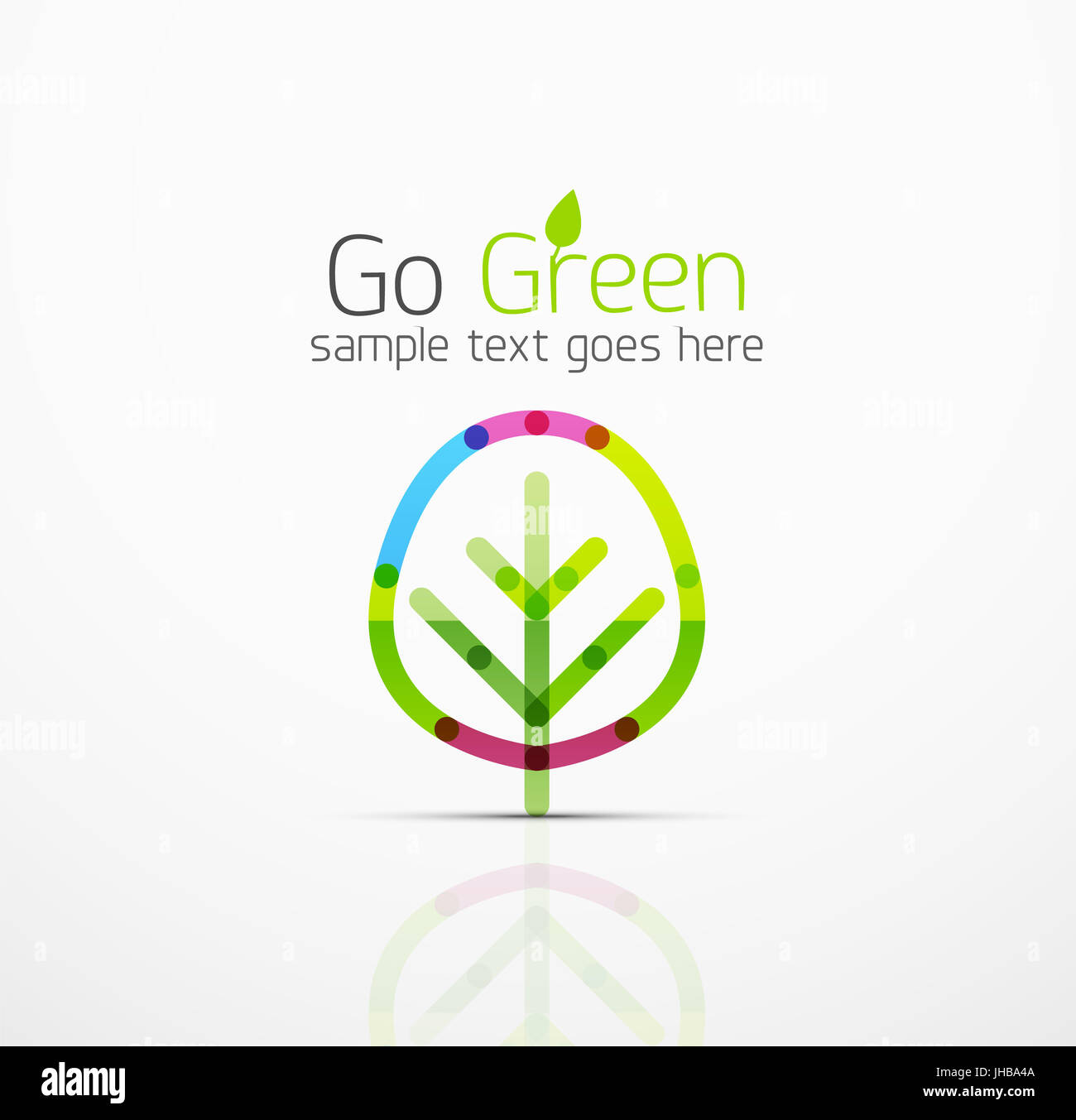 Vector abstract logo idea, eco leaf, nature plant, green concept ...