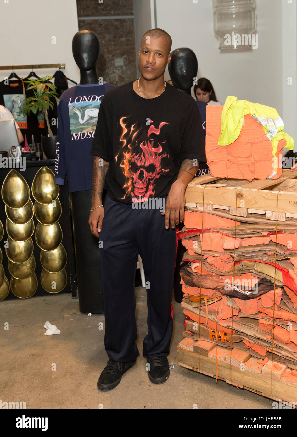 New York, NY USA - July 12, 2017: Designer Heron Preston hosts in store  launch and installation FOR YOU, THE WORLD TOUR Y2K17 at Patron of the New  Stock Photo - Alamy
