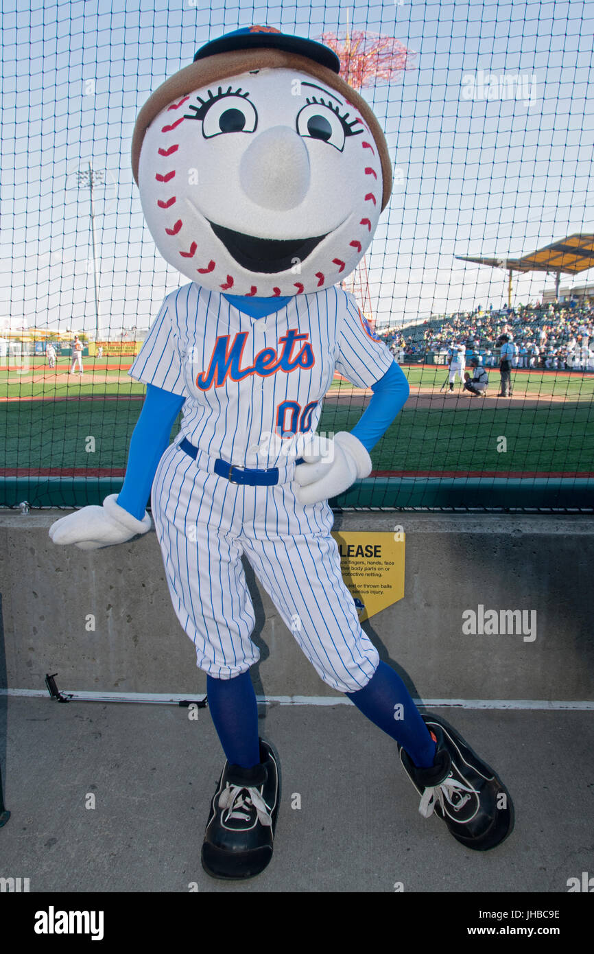 Mrs. Met, a female mascot, at a Brooklyn Cyclones minor league baseball  game. The Cycs are a Mets affiliate. At MCU Park in Coney Island, Brooklyn,  NY Stock Photo - Alamy