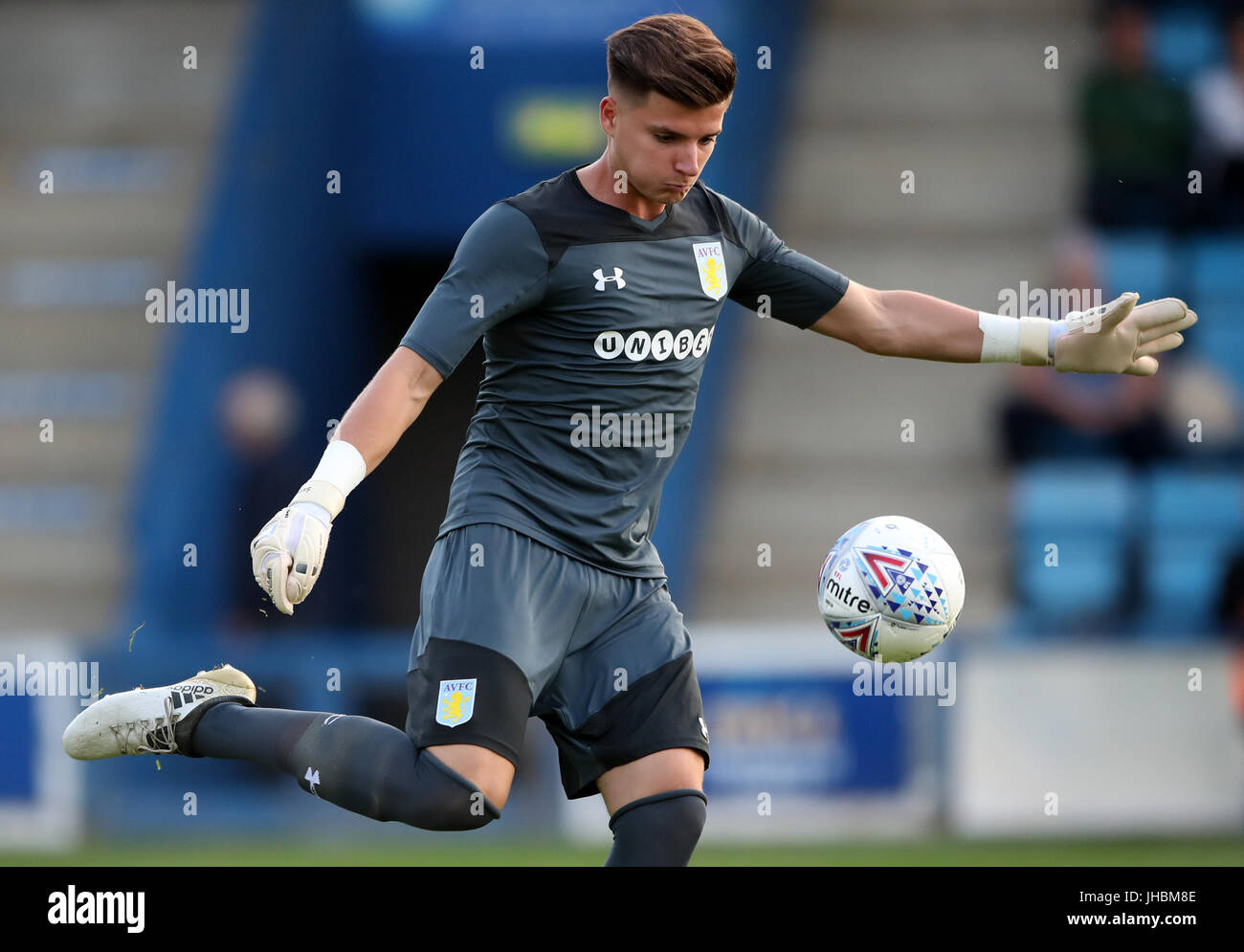 Aston Villa goalkeeper Sarkic Matija during the pre-season friendly at New Bucks Head, Telford Stock Photo